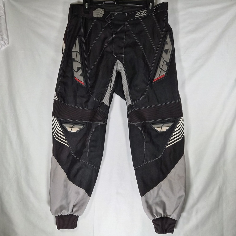 Fly Racing 303 Race Pants Adult 34 Black Gray Motocross MX ATV Off Road...